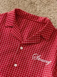 SWAVVY 男士落肩休闲前开襟二合一衬衫，长袖上衣 - 彩色 - 查看 7