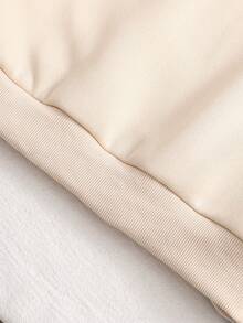 Tween Girl Casual Street Leopard Fluffy Hat, Five-Pointed Star & Leopard Print Pattern, Suitable For Street Style, Hooded Sweatshirt - Apricot - View 5