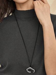 Dazy-Less Pulover pentru femei, casual, de zi cu zi, simplu, cu guler înalt, mânecă scurtă, cu model încrețit, toamnă/iarnă - Gri - Vizualizare 6