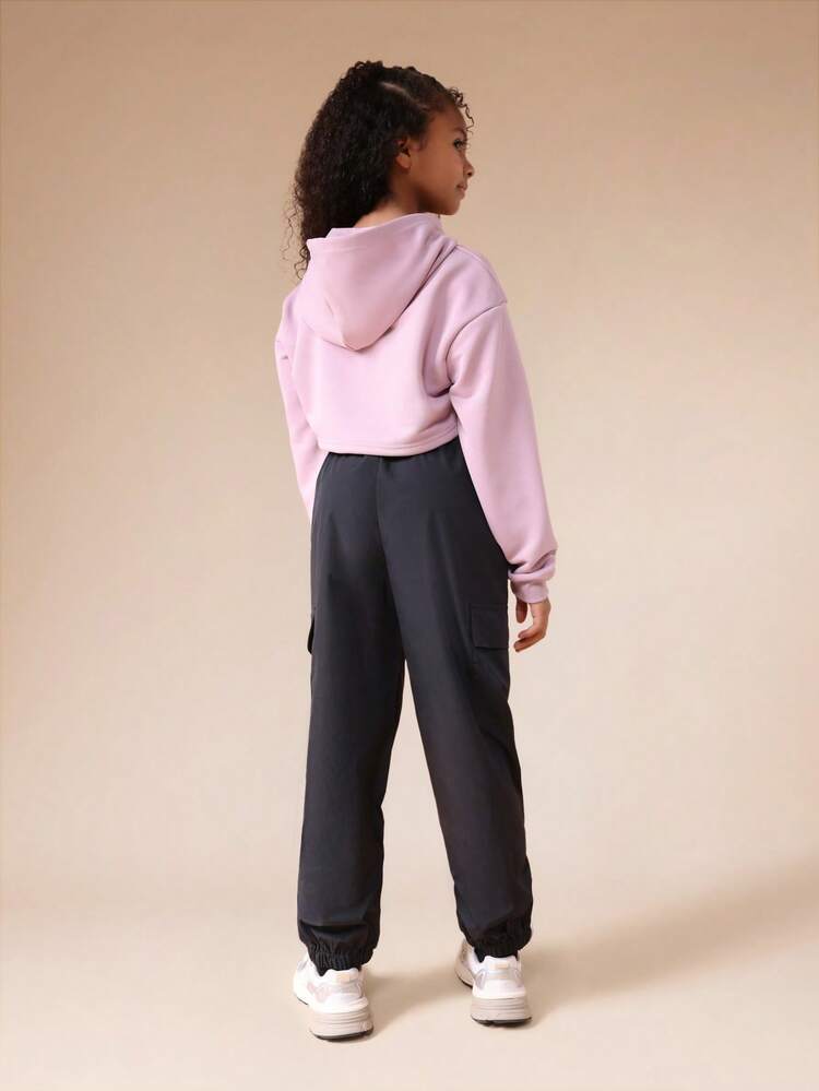 Cropped Hoodie With Cargo Joggers Set