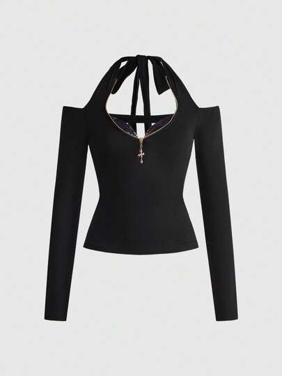 J-Fashion Y2K Crop Top Long Sleeve Fitted T-Shirt