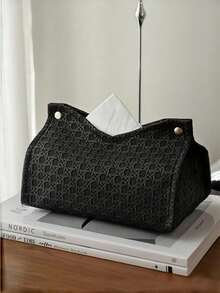 1 Hộp đựng khăn giấy họa tiết dệt dung tích lớn, có nắp đậy để đựng khăn giấy cho gia đình, phòng khách, bàn bếp, phòng ăn, phòng ngủ, trang trí ngày lễ, lễ hội, quà tặng đám cưới không thể thiếu - Nhiều màu - Xem 12