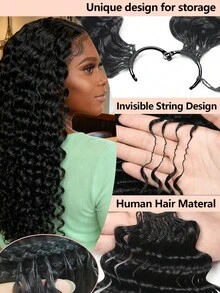Boho Braids Human Crochet Hair In 100% Remy Human Hair Feather Line Crochet Hair Braids Salon Silky Seamless Invisible Natural Black Color For Thin Hair Woman Micro Pre Looped Crochet Human Hair Deep Wave Extensions - Natural Black - View 6