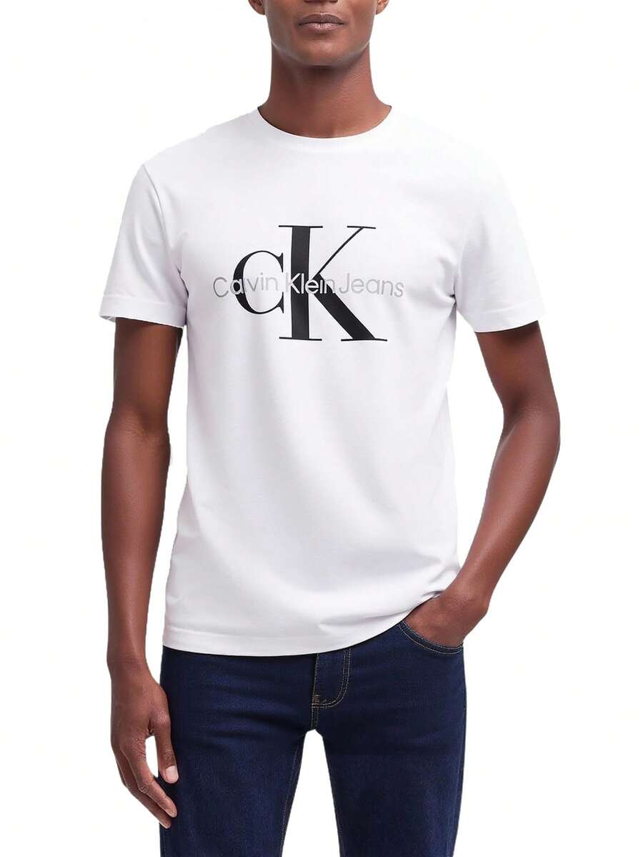 Calvin Klein Core Monologo Men's T-Shirts White - White - View 1