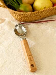 Cirelle 1pc Ice Cream Spoon, Professional Kitchen Wooden Handle Stainless Steel Tools Culinary Essentials For Baking Cooking Chef Gift Durable Utensils Home Restaurant Upgrade - Multicolor - View 1