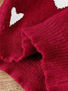 LMoss Kids 2pcs Baby Girl Heart Pattern Sweater And Skirt Set - Red - View 6