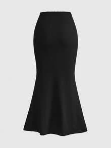 ROMWE Kawaii 女士夏季套装，2件套，V领蝴蝶结装饰撞色波点蕾丝拼接修身衬衫和裙子 - 黑色 - 查看 6