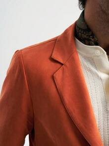 Manfinity Dauomo 男士休闲时尚夹克和裤子套装 - 橘色 - 查看 5