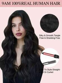9AM Hair Seamless Hair Extensions Body Wave Classical Seamless PU Straight Clip In Hair Extensions Remy Human Hair 8 Pcs Per Set With 18 Clips Double Weft Clip In Human Hair Extensions PU Hair Extensions Invisible Hole PU Hair Weft Sport Vacation Travel Festival Prom Outdoor Cosplay Campus - S1B - View 9