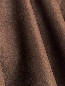 SHEIN LUNE 女士复古麂皮鹿绒翻领休闲外套，秋冬款 - 棕色 - 查看 6