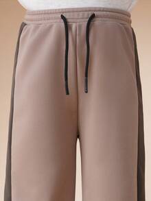SUMWON Boys Loose Fit Colorblock Drawstring Sweatpants With Side Seam Detail Casual Elastic Waist Joggers Vacation - Brown - View 6