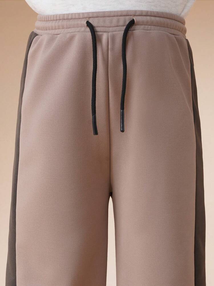 Colorblock Drawstring Sweatpants With Side Detail
