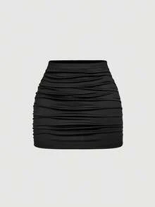 SHEIN MOD 2 pièces Ensemble jupe moulante froncée minimaliste décontracté pour femmes