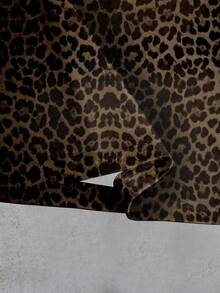 Manfinity Dauomo 男士休闲豹纹印花字母十字图案抽绳宽松短裤，夏季 - 彩色 - 查看 4