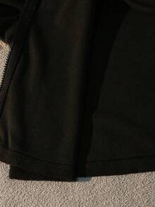 Sparklyn Teen GirlJacket, Young Women's Fashionable Faux Fur White Jacket With Embroidered Chest Design, Casual & Versatile For Back To School