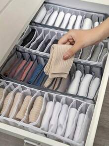 Caja de almacenamiento plegable y dividida, organizador de ropa interior para sostenes, bragas, calcetines, color aleatorio - Multicolor - Ver 10