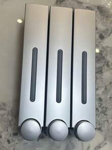 1 420ml Wall-Mounted High-Grade Soap Dispenser With Single Head, Double Head And Three Heads - Silver - View 5