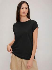 MOTF PREMIUM 莫代尔蝙蝠袖T恤 - 黑色 - 查看 4