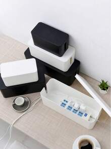 一体式电线整理器 | 电源插座整理器 | 电线整理器 | 隐藏电视、电脑和桌面上的电源插座和电线 | 宠物防护。电源插座防浪涌保护器电线管理盖，适用于桌面、家庭、办公室和厨房。 - 彩色 - 查看 9