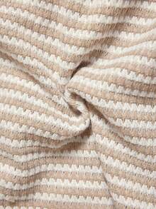 Elaquor 大码女式休闲拉链外套和裤子两件套 - 杏色 - 查看 8