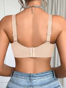 1pc Women's Minimalist Comfortable Seamless Jelly Gel Wireless Bra With Removable Pads - Apricot - View 8