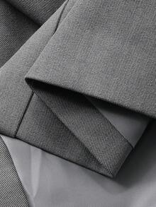 DAZY Áo khoác nữ dáng rộng, tay dài, cài khuy đơn, thời trang thu đông - Xám - Xem 7