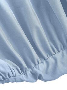 COSMINA Women's Casual Solid Color Elastic Waist Flared Pants ,Summer Light Blue - Blue - View 4