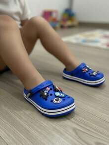 Sandalias para niños, decoración de héroes, punta cerrada, tira trasera ajustable, estilo moderno casual, parque y actividades al aire libre - Azul - Ver 3