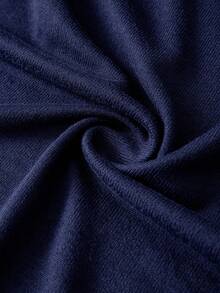 GlowEve CURVE Áo khoác cardigan dệt kim màu trơn cỡ lớn, cài nút phía trước, dây rút trang trí kẻ sọc, kiểu dáng thanh lịch, thích hợp mặc đi làm hàng ngày. - Màu xanh hải quân - Xem 7