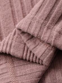 DAZY Women's Letter Embroidered Fleece Knit Pajama Bottoms, Autumn/Winter - Dusty Pink - View 7