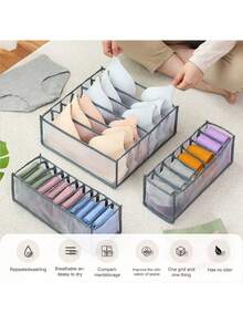 Caja de almacenamiento plegable y dividida, organizador de ropa interior para sostenes, bragas, calcetines, color aleatorio - Multicolor - Ver 2