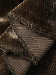 FRIFUL 女士丝绒吊带背心，多层荷叶边装饰，前襟系蝴蝶结 - 深灰色 - 查看 8