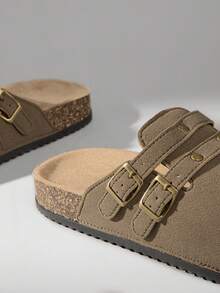 Solecia Giày bệt đơn giản, dễ mang, dễ đi lại, tiện dụng hàng ngày cho nữ - Màu Khaki - Xem 5