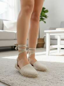 Women Flat Sandals - Beige - View 2