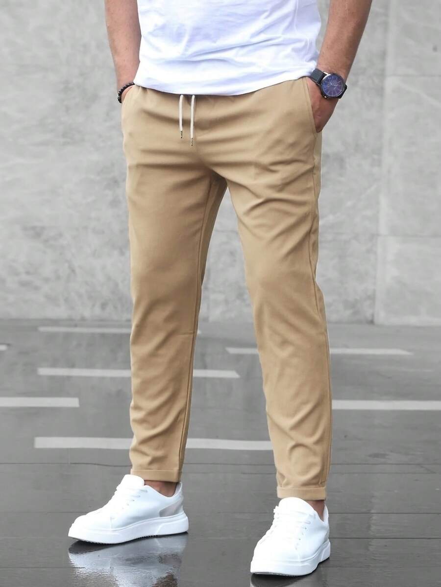 Manfinity Homme 男士秋季抽绳腰长裤