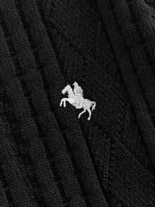 HIMLAND Standard Size Men's Autumn/Winter Knight Pattern Long Sleeve Cable Knit Sweater Men Sweater Top Mens Knitted Men Turtle Neck Jumper For Men Mens