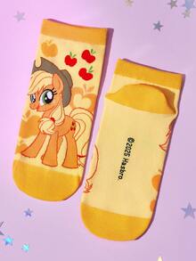 My Little Pony X SHEIN 6 đôi tất nữ cổ ngắn mềm mại, thoáng khí, thấm hút mồ hôi, kiểu dáng ngọt ngào, thời trang và dễ thương, họa tiết hoạt hình nhiều màu sắc, mũi và gót được gia cố để tăng độ bền, phù hợp mọi mùa, hè đông, họa tiết kỳ lân, tất in hình, ý tưởng quà tặng. - Nhiều màu - Xem 16