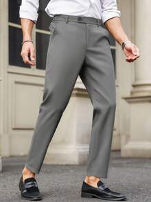 Calvornis Pantalones sencillos y casuales para uso diario para hombre - Gris Oscuro - Ver 6