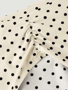 SHEIN MOD Women's Elegant Polka Dot Mesh Versatile Camisole, Summer,Summer Holiday Outfits - Apricot - View 9