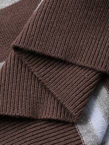 Livesso Women's Autumn Retro Striped Turtleneck Sweater - Khaki - View 6