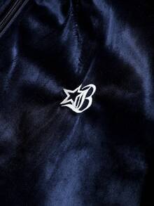 Aesthetic Post 年轻、运动、刺绣、天鹅绒运动套装，男士夹克套装