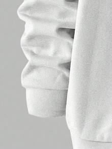 EASEVO 男士时尚休闲印花套头卫衣 - 灰色 - 查看 4