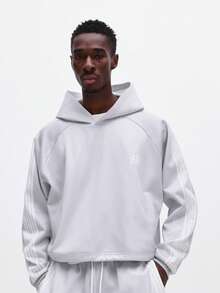 SUMWON Oversized Hooded Sweatshirt And Wide Leg Sweatpants Matching Set With Centre Pocket Ribbed Cuffs Casual Loungewear Tracksuit For Winter Fall Spring Plain - Light Grey - View 5