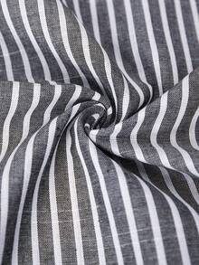 Freevana Bohemian Romantic Vacation Early Spring New Striped Lace Patchwork Wide Leg Pants For Women With Pockets - Black and White - View 8