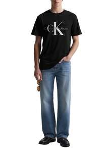 Calvin Klein Classic Monogram Men's T-Shirts Black - Black - View 3