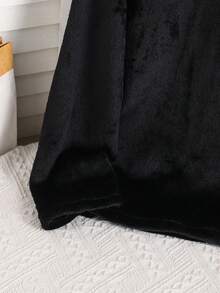 Set pigiama per ragazzi adolescenti con maglietta a girocollo tinta unita a maniche lunghe e pantaloni a quadri - Multicolore - Visualizzare 4