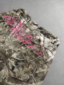 PAVTROS Manfinity Streetrush Men's Street-Style Popular INS Matching.Men's Streetwear,Men's Letter & Branch Print Loose Wide Leg Casual Pants,Baggy,
Camouflage Embroidered Loose Pants,Street Style, Boyfriend Gift Mens Wide Leg Pants Camo Baggy Pants Graphic Pants Design Pants - Olive Green - View 3