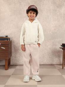 Quần jogger dáng rộng SUMWON cho bé trai, chất liệu vải xương cá, cạp chun, kiểu dáng thoải mái, thích hợp mặc hàng ngày đi học hoặc đi nghỉ mát. - Màu be - Xem 5