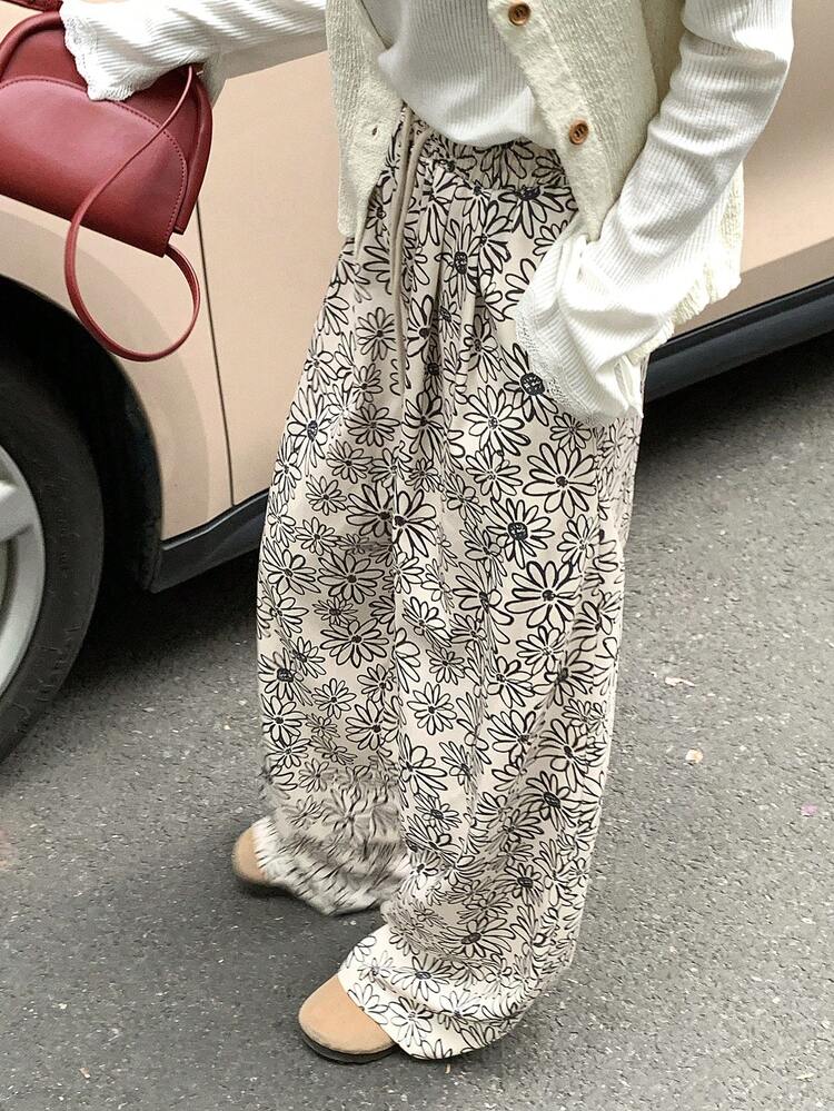 Women's Casual Floral All-Over Print Loose Fit Streetwear Pants Vacation