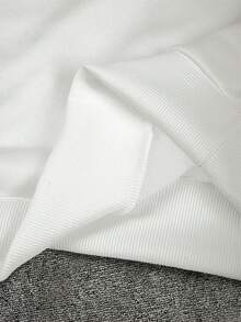 Manfinity Dauomo Men's Letter Print Casual Loose Fit Pullover Pullover Sweatshirt Sweatshirt - White - View 3